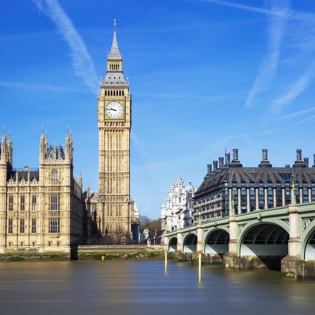 Big Ben and Westminster Bridge in London